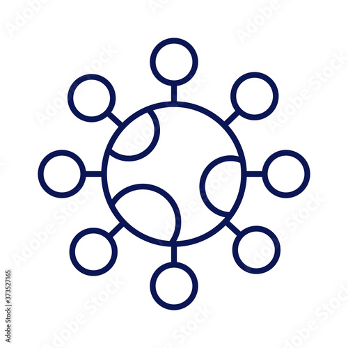 covid19 particle line style icon