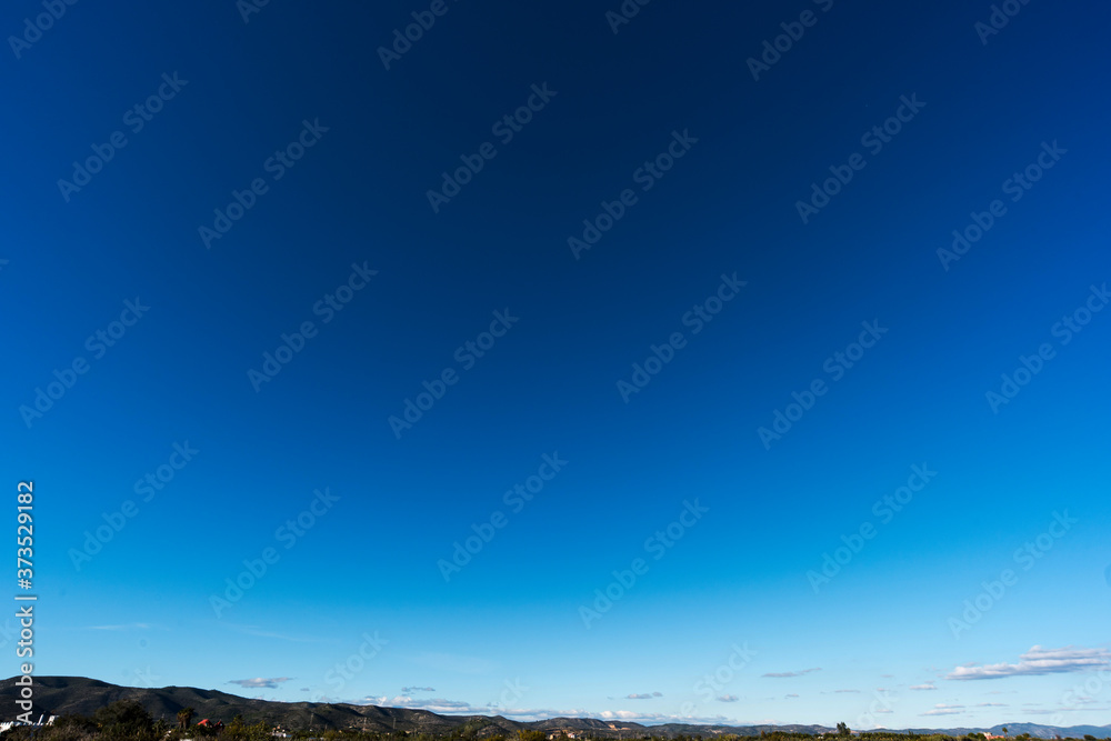 Obraz premium Clear blue sky in daytime, without clouds, sunny day, spring time
