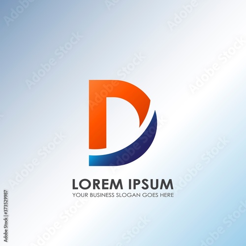 D Letter Technology and Business Logo Design. Modern logo design concept alphabet Letter for business identity