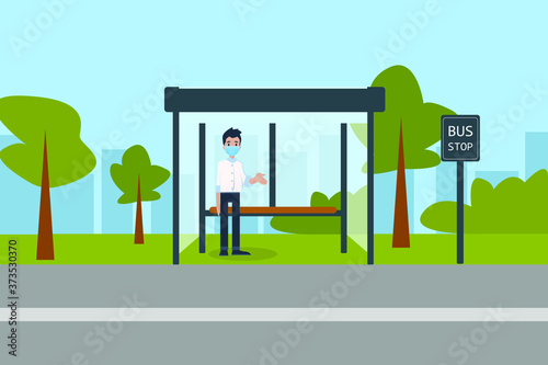 Bus stop vector icon 