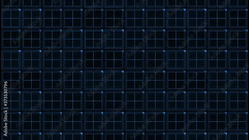 Future science technology blue background. 4K computer animation.