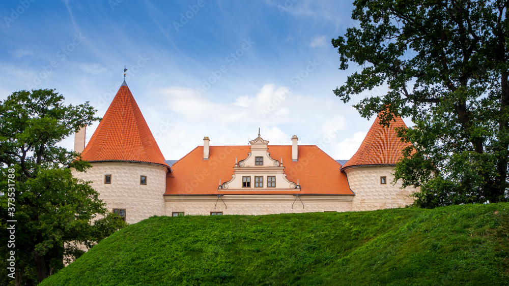 Bauska Castle behind the hill