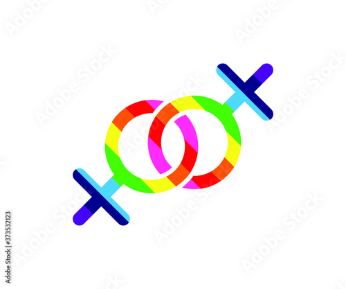 Vector illustration set of LGBTQ icons, LGBTQ day, gay pride month, LGBTQ rainbow colors icons, flag, calendar, peace symbol, heart, lesbian couple, gay couple, goggle, banner, star, couple hands