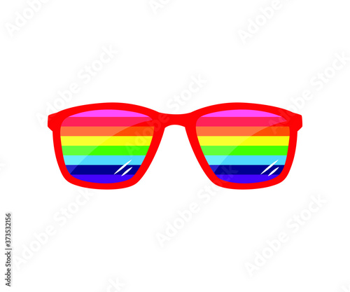 Vector illustration set of LGBTQ icons, LGBTQ day, gay pride month, LGBTQ rainbow colors icons, flag, calendar, peace symbol, heart, lesbian couple, gay couple, goggle, banner, star, couple hands