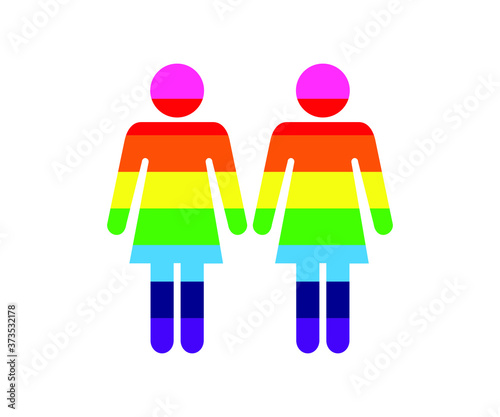 Vector illustration set of LGBTQ icons, LGBTQ day, gay pride month, LGBTQ rainbow colors icons, flag, calendar, peace symbol, heart, lesbian couple, gay couple, goggle, banner, star, couple hands