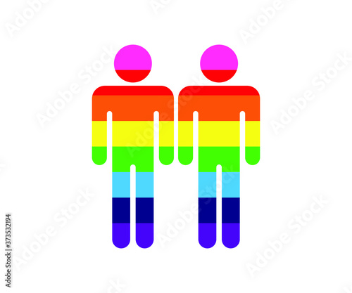Vector illustration set of LGBTQ icons, LGBTQ day, gay pride month, LGBTQ rainbow colors icons, flag, calendar, peace symbol, heart, lesbian couple, gay couple, goggle, banner, star, couple hands