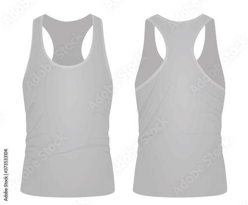 Grey sleeveless t shirt. vector illustration