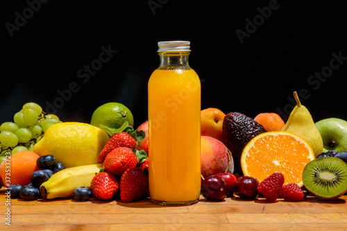 Juice and Fruit 3 - lemon, banana and orange