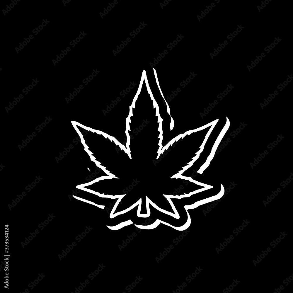 Marijuana icon isolated on dark background Marijuana icon isolated on dark background