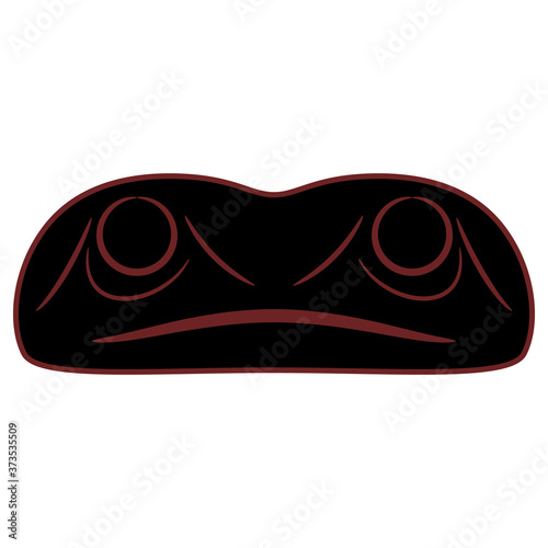 Stylized silhouetted face of a frog. Native American art of Haida Indians. Mask template.