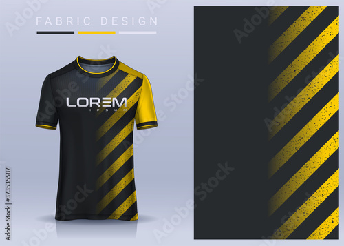 Fabric textile for Sport t-shirt ,Soccer jersey mockup for football club. uniform front and back view.