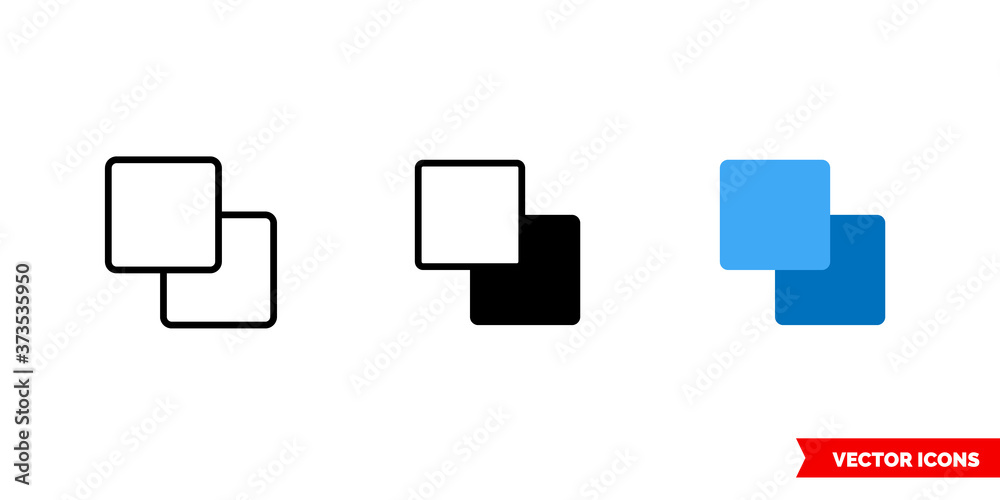 Bring forward icon of 3 types color, black and white, outline. Isolated vector sign symbol.
