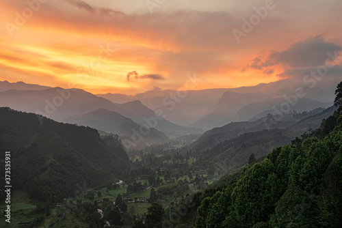 Dawn in Andes Mountains Salento-Colombia