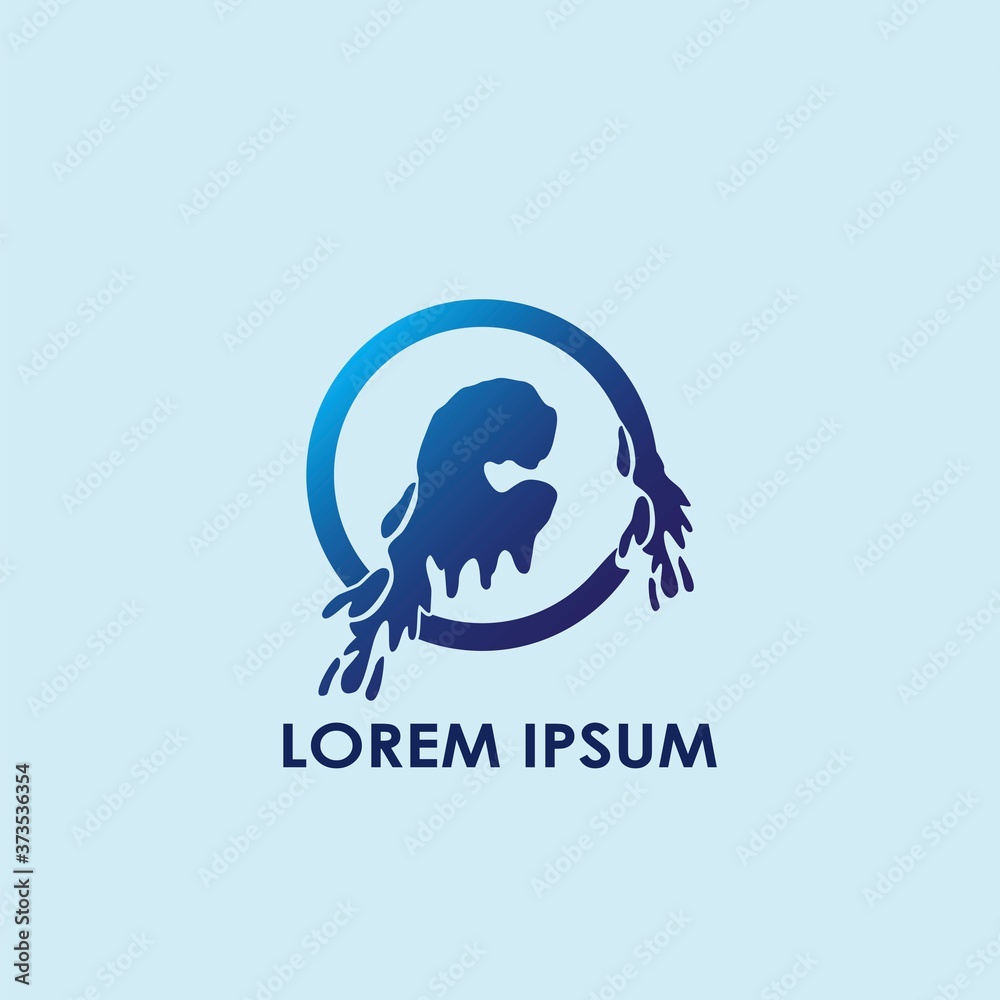 Blue Water Splash Initial Letter C Logo Icon Vector Design Blue Water Splash Initial Letter C Logo Icon Vector Design
