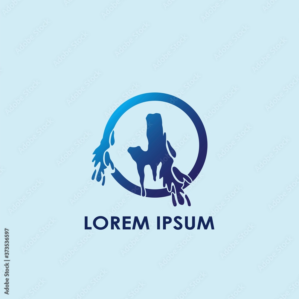 Blue Water Splash Initial Letter J Logo Icon Vector Design Blue Water Splash Initial Letter J Logo Icon Vector Design