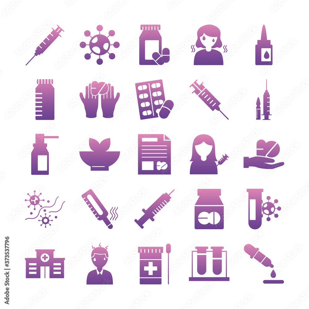 bundle of twenty five medical set collection icons bundle of twenty five medical set collection icons