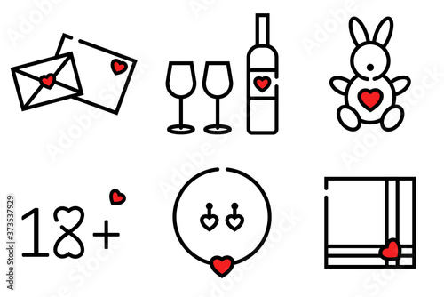 icons gifts Valentine's day