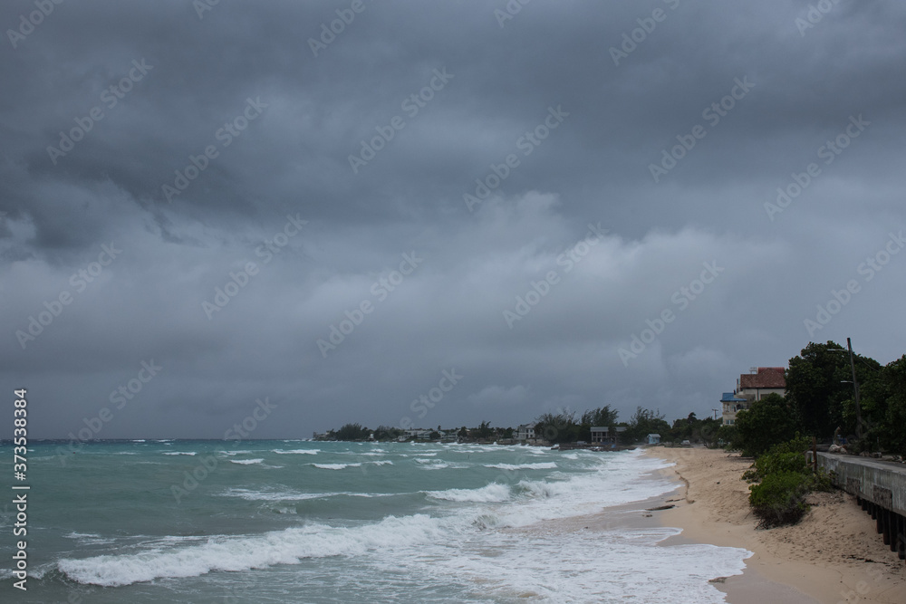 West Bay in Grand Cayman as Hurricane Laura passes by