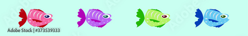 set of river fish cartoon icon design template with various models. vector illustration