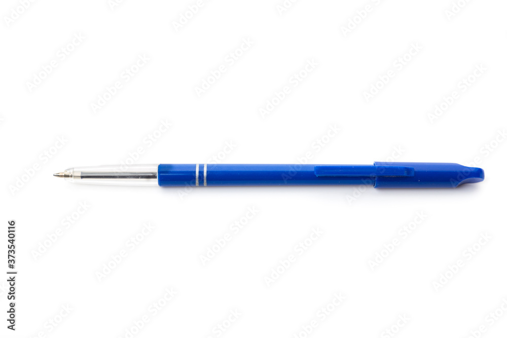 beautiful modern ballpoint pen isolated on white. chancellery