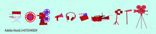 set of entertainment icon cartoon icon design template with various models. vector illustration