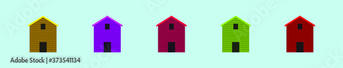 Free Download set of wooden shed building cartoon icon design template with various models. vector illustration - GFXLoad
