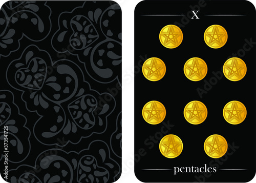 tarot cards 10 pentacles vector shirt card pattern