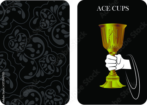 tarot cards ace cups vector shirt card pattern