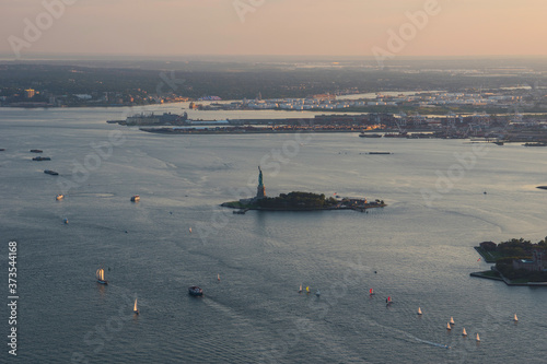 Liberty Island from One World Trade Center photo