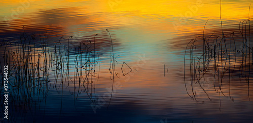 Water and reflection. Abstract nature background.