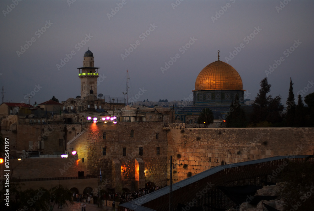 Fototapeta premium Jerusalem temple mount panorama