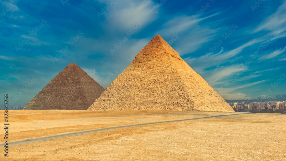 The famous pyramids at Giza in Egypt