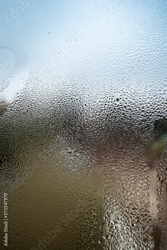 drops on misted glass