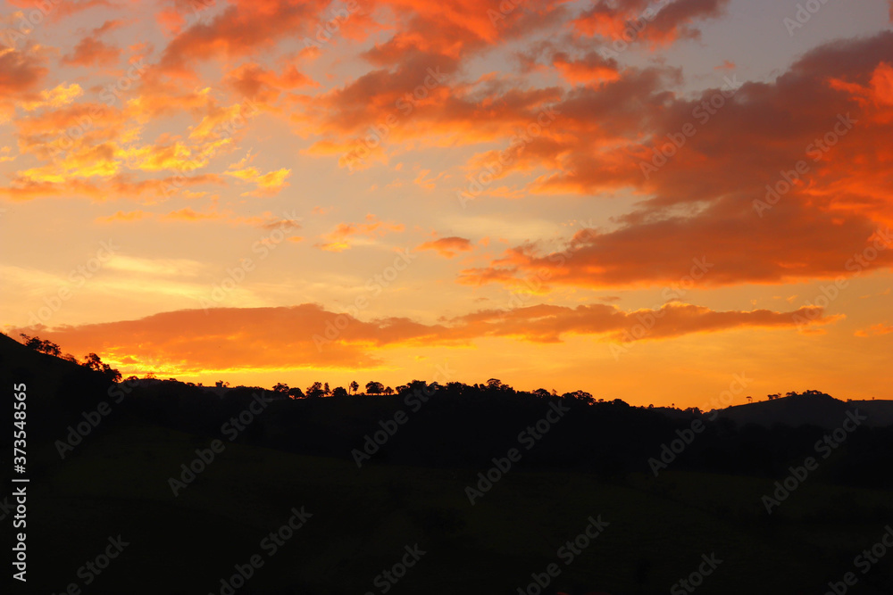 sunset over the mountains