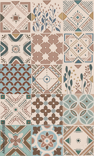 pattern ethnic motifs geometric seamless background. geometric shapes sprites tribal motifs clothing fabric textile print traditional design with triangles. Vector illustration