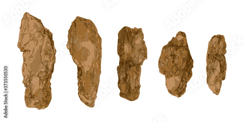 Tree Bark or Garden Mulch Isolated on White Background