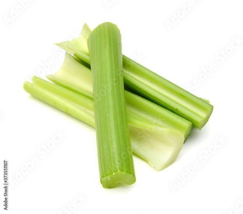 Stack Celery on White Background