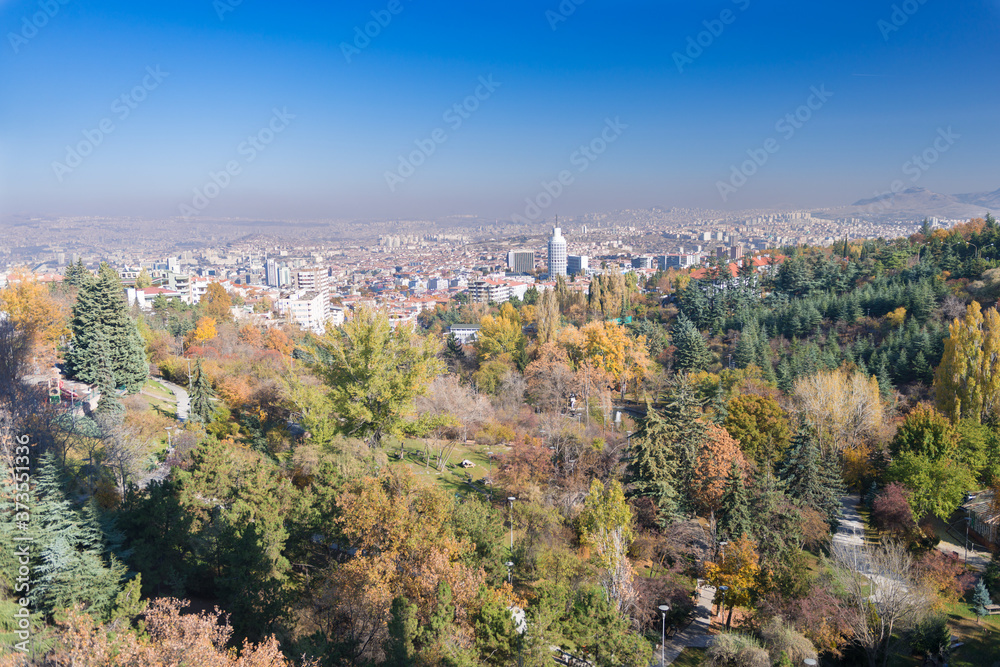 Autumn in Ankara - Ankara skyline with autumn foliage - Ankara, Turkey