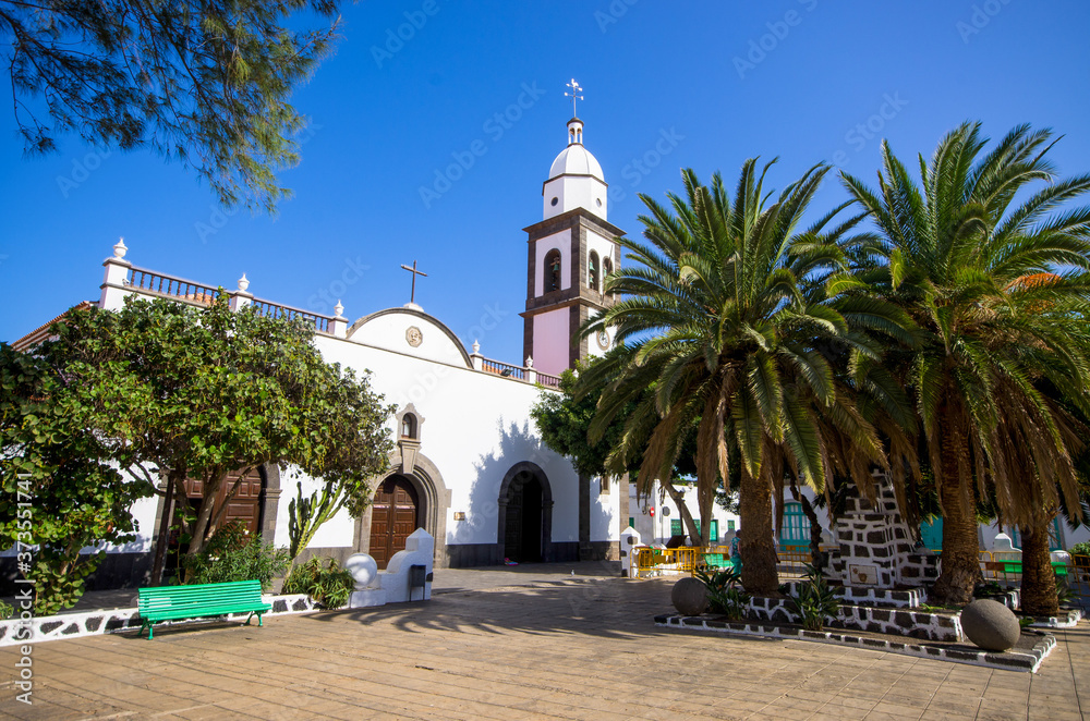 Famous church of Arrecife, Lanzarote, Spain