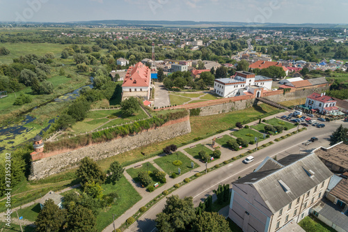 Aerial view of medieval Dubno Castle at Dubno town, Rivne region, Ukraine. photo