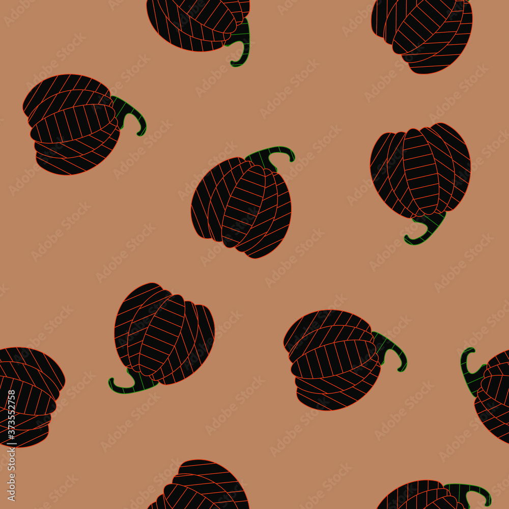 Vector seamless pattern with simple pumpkins icons on black background. Design for fabric, wallpaper, textile, web design. Vector seamless pattern with simple pumpkins icons on black background. Design for fabric, wallpaper, textile, web design.