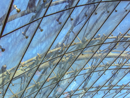 Frankfurt, Germany - 05/18/2005: Roof structure of the airport station photo