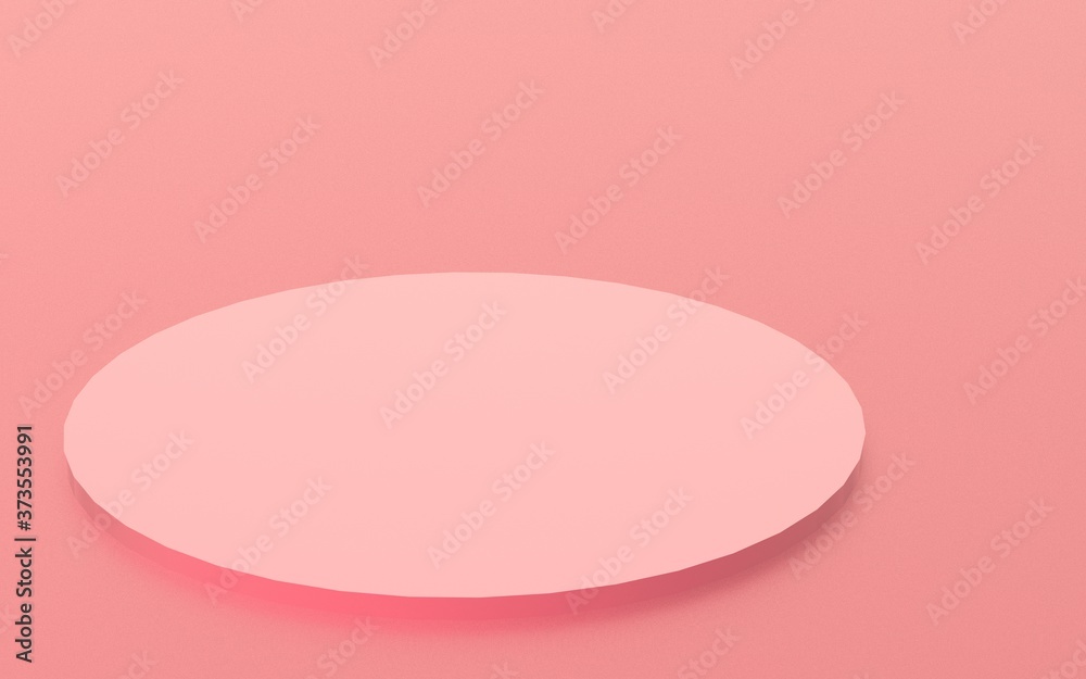 3d pink podium step minimal pastel studio background. Abstract 3d geometric shape object illustration render.
