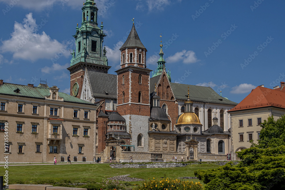 historic cathedral at the Wawel Royal Castle in Poland in Krakow