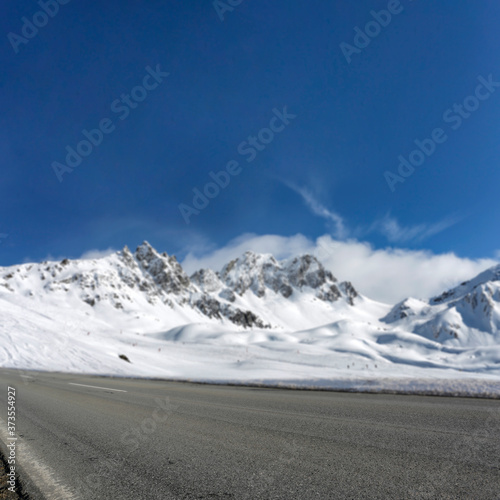 winter background of road and free space for your decoration 