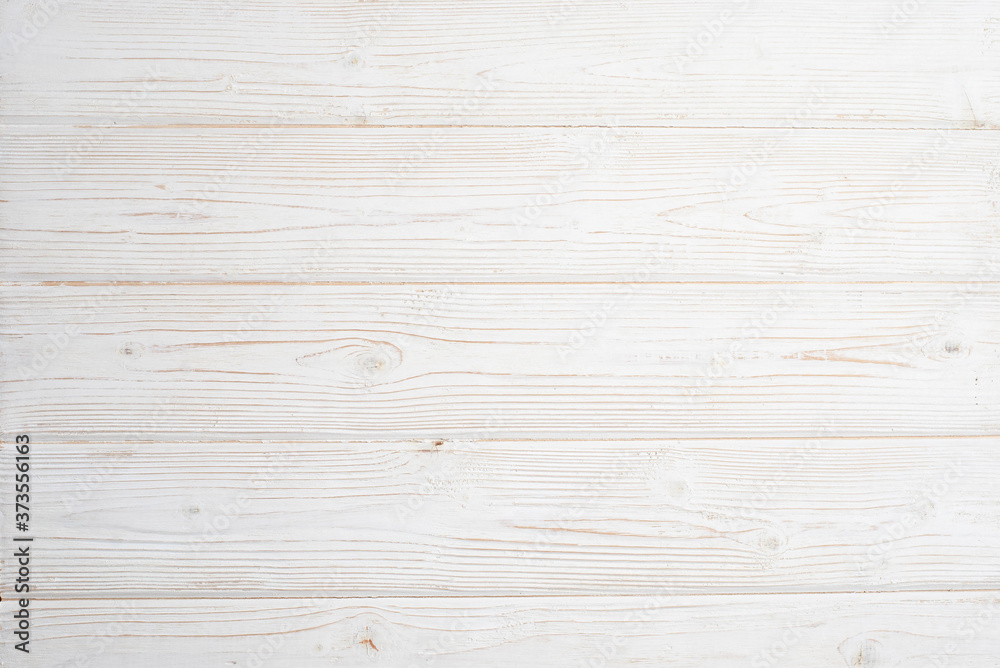 Fototapeta premium White wooden background flat lay top view mock-up texture