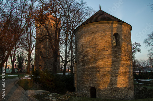 The Rotunda of Saint Nicholas and the Piast Tower in Castle hill, Cieszyn, Poland