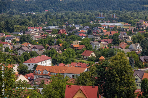  summer view of the small town of Dobczyce in Poland photo