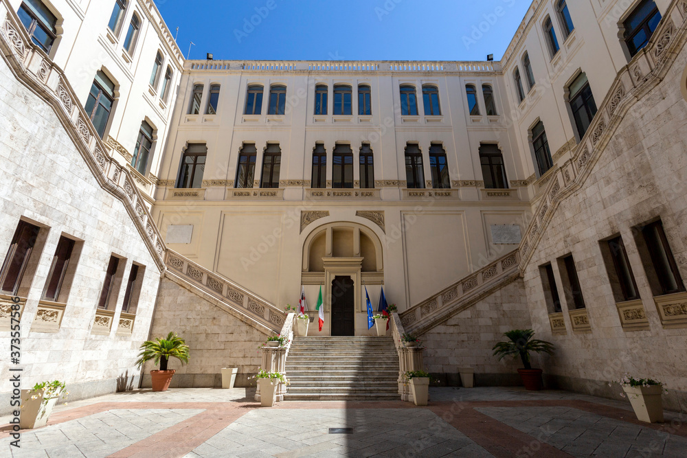 The Civic Palace (Palazzo Civico di Cagliari) in Cagliari, Italy.