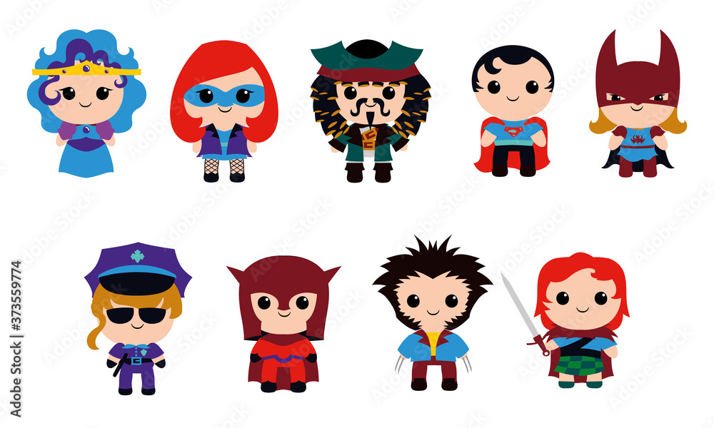 Isolated set of costumes halloween icon - Vector Isolated set of costumes halloween icon - Vector